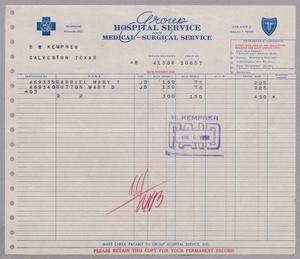 [Invoice from Group Hospital Service, Inc., April 1952]
