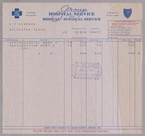 [Invoice from Group Hospital Service, Inc., January 1952]