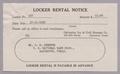 Text: [Locker Rental Notice, December 31, 1952]