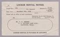 Text: [Locker Rental Notice from the Galveston Ice & Cold Storage Co. to D.…