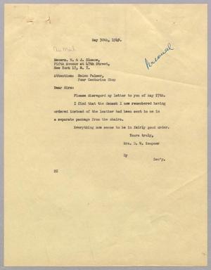 [Letter from D. W. Kempner to W. & J. Sloane, May 30, 1949]