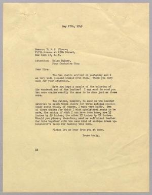 [Letter from Daniel W. Kempner to W. & J. Sloane, May 27, 1949]