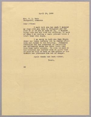 [Letter from Daniel W. Kempner to Mrs. W. L. Gatz, April 16, 1952]