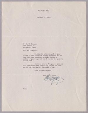 [Letter from Willam L. Gatz to Daniel W. Kempner, January 17, 1952]