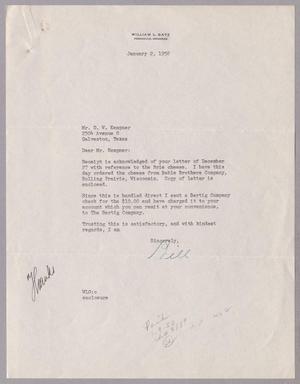 [Letter from William L. Gatz to Daniel W. Kempner, January 2, 1952]