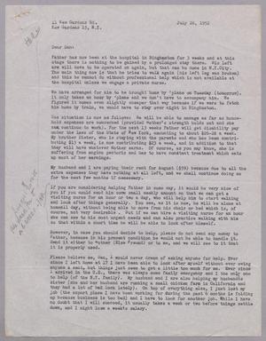 [Letter from Igne Hoing to Daniel W. Kempner, July 28, 1952]