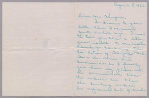 [Handwritten letter from Mrs. E. R. Hampf to Daniel W. Kempner, April 8, 1952]