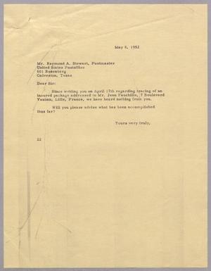 [Letter from Daniel W. Kempner to Raymond A. Stewart, May 8, 1952]