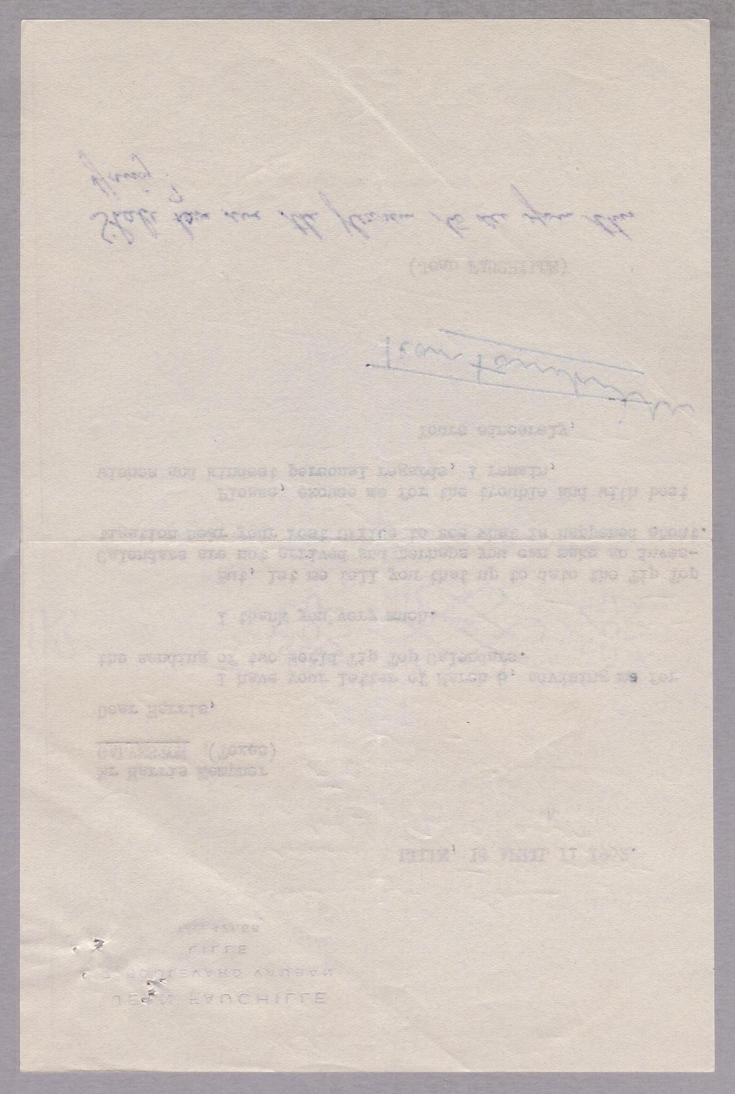 [Letter from Jean Fauchille to Harris L. Kempner, April 11, 1952]
                                                
                                                    [Sequence #]: 2 of 2
                                                
