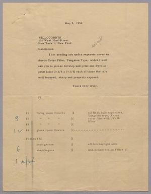 [Letter from D. W. Kempner to Willoughbys, May 5, 1952]