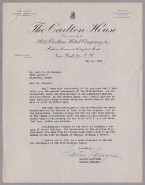 [Letter from Gaston Lauryssen to Daniel W. Kempner, May 21, 1952]