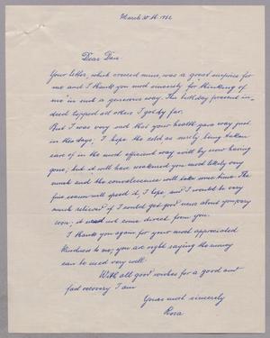 [Handwritten Letter from Rosa Anspach to Daniel W. Kempner, March 30, 1952]