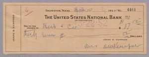 [Check from Jeane B. Kempner to Best and Co., March 10, 1952]