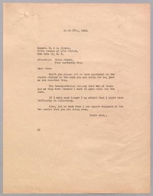 [Letter from Daniel W. Kempner to W. & J. Sloane, March 28, 1949]