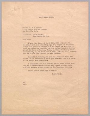 Primary view of object titled '[Letter from Daniel W. Kempner to Messrs. W. & J. Sloane, March 14, 1949]'.