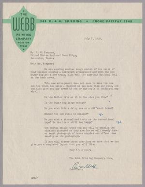 [Letter from The Webb Printing Company to Daniel W. Kempner, July 7, 1949]