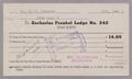 Text: [Invoice for Balance Due to Zacharias Frankel Lodge, February 1951]