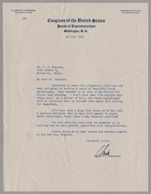 [Letter from Clark W. Thompson to D. W. Kempner, July 24, 1951]