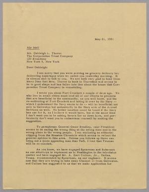 [Letter from Daniel W. Kempner to Oakleigh L. Thorne, May 21, 1951]