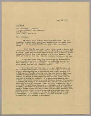 [Letter from Daniel W. Kempner to Oakleigh L. Thorne, May 18, 1951]