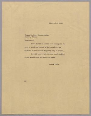 [Letter from Daniel W. Kempner to the Texas Highway Commission, March 24, 1951]