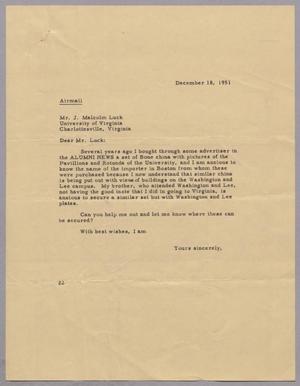 [Letter from Daniel W. Kempner to J. Malcolm Luck, December 18, 1951]