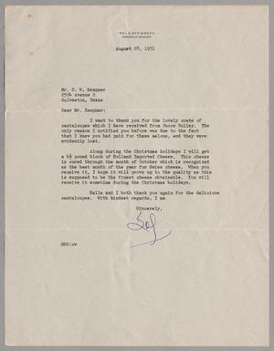 [Letter from Sol S. Steinberg to Daniel W. Kempner, August 28, 1951]