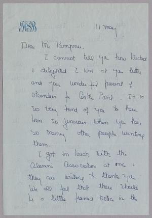 [Handwritten letter from Mary Stevens Baird to Daniel W. Kempner, May 11, 1951]