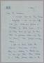 Letter: [Handwritten letter from Mary Stevens Baird to Daniel W. Kempner, May…