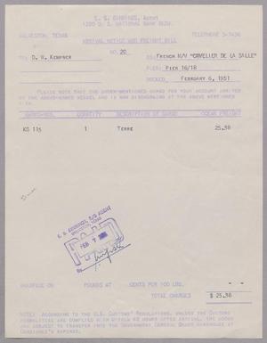 [Invoice for Land, February 1951]