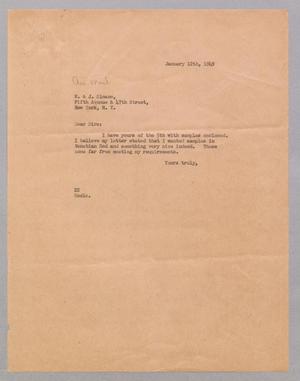 [Letter from Daniel W. Kempner to W. & J. Sloane, January 12, 1949]
