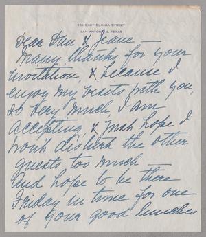 [Handwritten Letter from Deet to Daniel and Jeane Kempner, November 14, 1951]