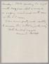 Thumbnail image of item number 2 in: '[Handwritten Letter from Margaret Parshall to Jeane Kempner]'.