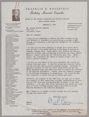 [Letter from Robert P. Patterson to Daniel W. Kempner, January 9, 1951]