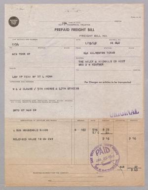 [Invoice for Transport of Box Household Goods, January 1949]