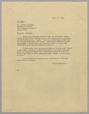 [Letter from Daniel W. Kempner to Gianni Mattioli, Hune 11, 1951]