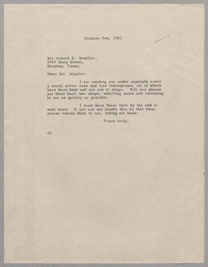 [Letter from Daniel W. Kempner to Arnold K. Mueller, January 3, 1951]