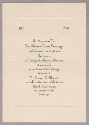 [Invitation from Members of the New Orleans Cotton Exchange, October 30, 1951]