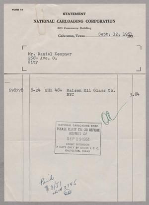[Invoice for Maisen Ell Glass Co., September 1951]