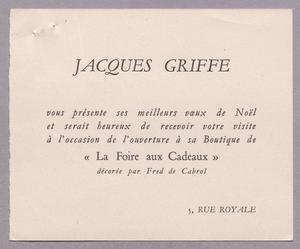 [Holiday Card from Jacques Griffe]