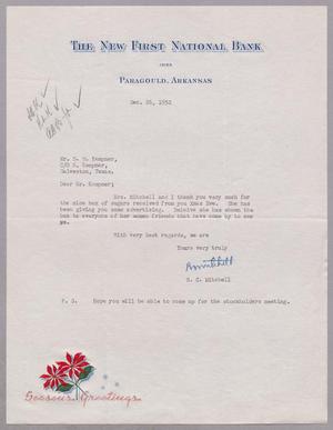 Primary view of object titled '[Letter from R. C. Mitchell to Daniel W. Kempner, December 26, 1952]'.