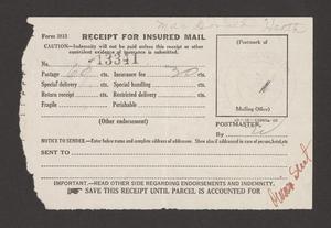 [Receipt for Insured Mail, January 31, 1952]