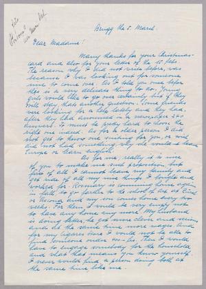 [Handwritten letter from Lisa Neff to Mrs. Daniel W. Kempner, March 5]