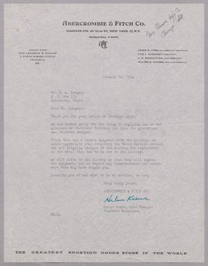 [Letter from Helen Keene to Daniel W. Kempner, January 16, 1952]