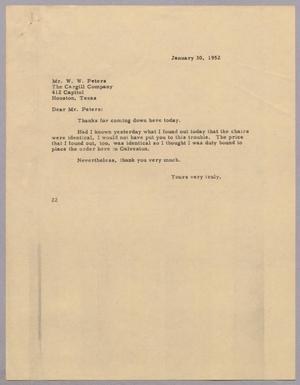 [Letter from Daniel W. Kempner to W. W. Peters, January 30, 1952]