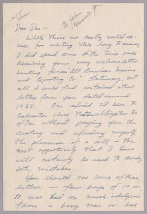 [Handwritten letter from St. John Garwood, Jr. to Daniel W. Kempner, 1952]
