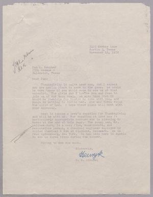 [Letter from Henryk B. Stenzel to D. W. Kempner, November 18, 1952]