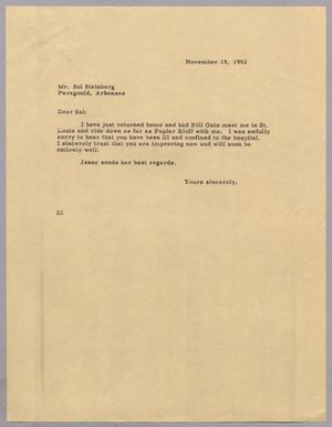 [Letter from Daniel W. Kempner to Sol Steinberg, November 19, 1952]