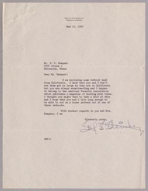 Primary view of object titled '[Letter from Sol S. Steinberg to Daniel W. Kempner, May 15, 1952]'.