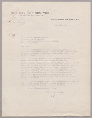 [Letter from Albert C. Simmonds, Jr. to Daniel W. Kempner, May 1, 1952]